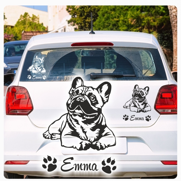 Autoufkleber Französische Bulldogge French Bulldog Sticker Aufkleber Hundeaufkleber A3108