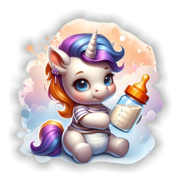 Baby Einhorn Flasche Autoaufkleber Sticker Auto Aufkleber Digitaldruck DA372