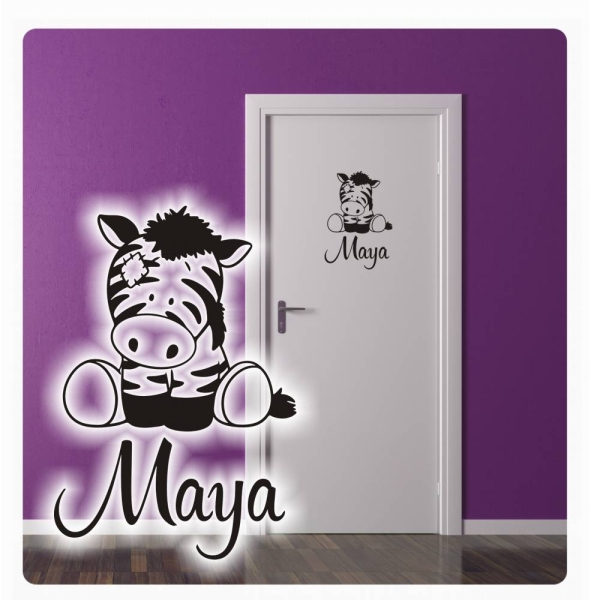 Baby Zebra Name Spielzeug Wandtattoo Türaufkleber Tür Aufkleber Sticker T817