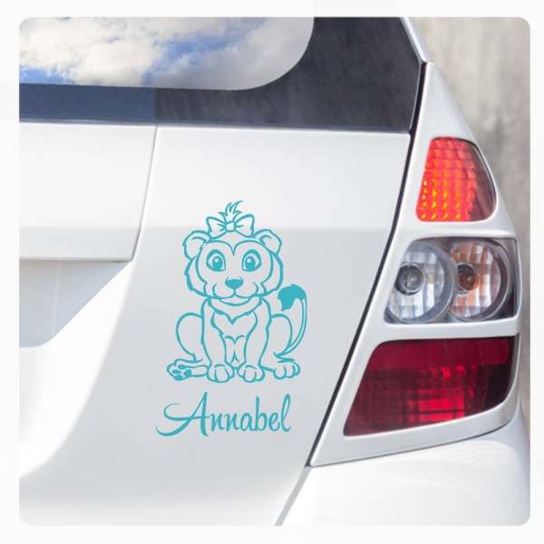 Löwe Löwenbaby Baby Name Auto Aufkleber Autoaufkleber Sticker AB008