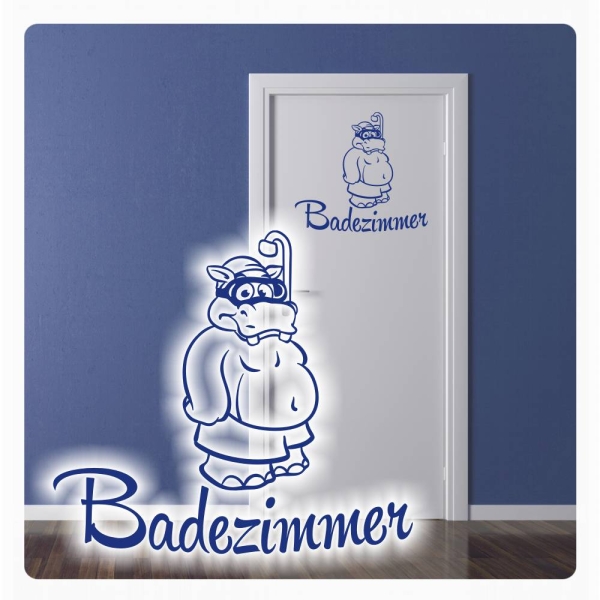 Tür Aufkleber Badezimmer Hippo Wandtattoo Aufkleber Sticker WC T803