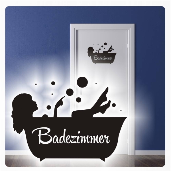 Badezimmer Tür Aufkleber Wandtattoo Sticker Bad  Aufkleber T448