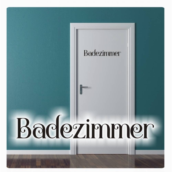 Badezimmer Tür Aufkleber Türaufkleber Wandtattoo Schriftzug Bad WC T444