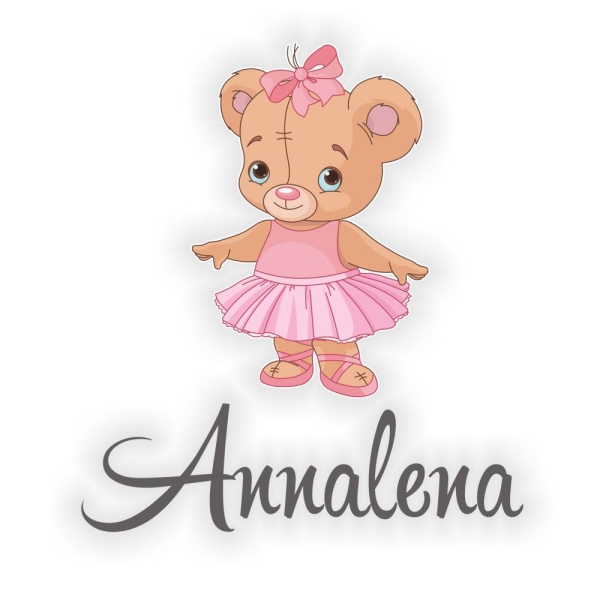 Türaufkleber Teddy Bär Name Ballerina Digitaldruck Wandtattoo Türtattoo DT037