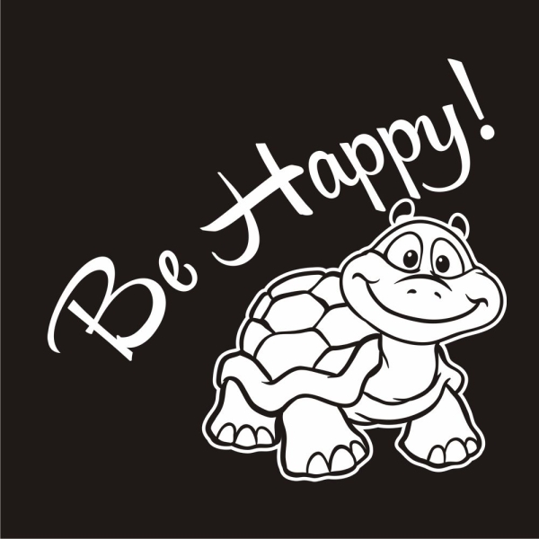 Autoaufkleber Turtle Schildkröte Be Happy! Aufkleber Sticker A1179