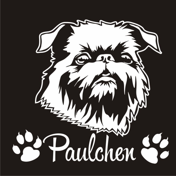 Hundeaufkleber Brüsseler Griffon Name Autoaufkleber A360
