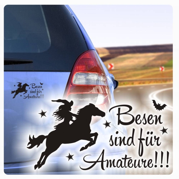 Auto Aufkleber Besen sind für Amateure Hexe Autoaufkleber clickstick A565