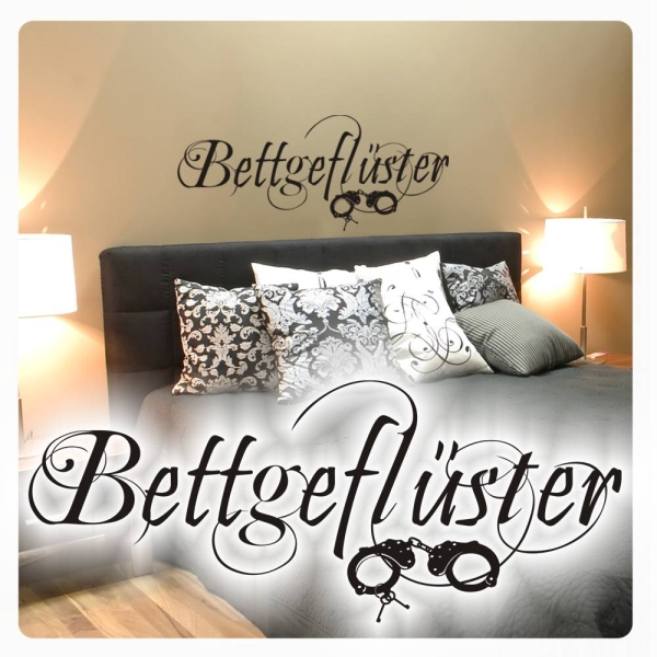 Bettgeflüster Wandtattoo Wandaufkleber Kaffee WC Bett Geflüster Liebe Herz W401