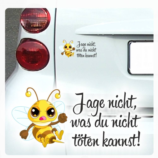 Autoaufkleber Jage nicht Böse Hornisse Biene Wespe Aufkleber Auto Sticker DA331