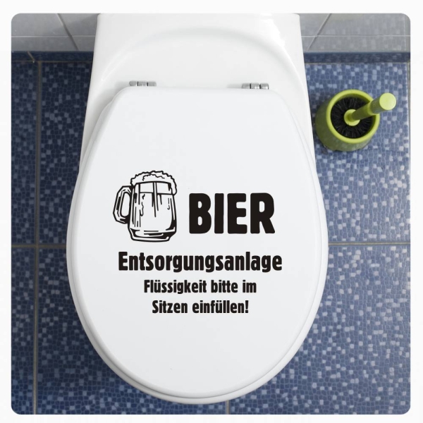 Bier Entsorgungsanlage WC Deckel Aufkleber Bad TDA025