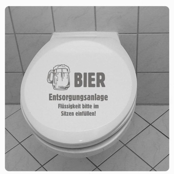 Bier Entsorgungsanlage WC Deckel Aufkleber Bad TDA025