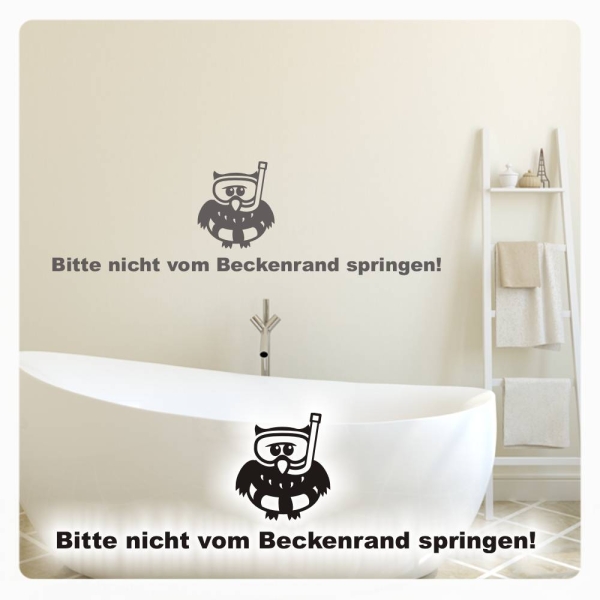 Bitte nicht vom Beckenrand springen! Wandtattoo Wandaufkleber W3001