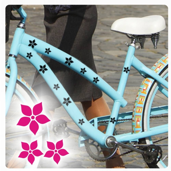 Fahrradaufkleber Aufkleber Blumen Blüten Sticker Bike SET F026