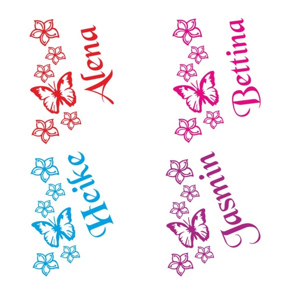 Name Blumen Schmetterling Aufkleber Sticker für Thermomix TH300