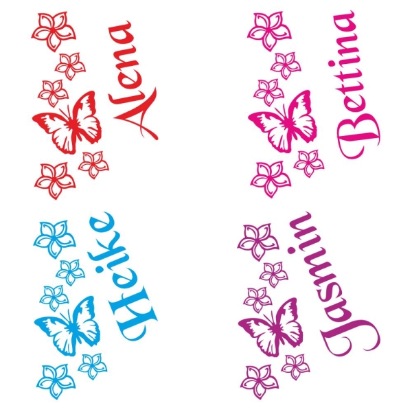 Aufkleber Sticker für Thermomix TM31 Name Blumen Schmetterling Tattoo TH200
