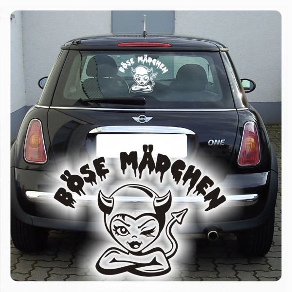 Böse Mädchen Autoaufkleber Aufkleber Sticker Teufelchen A1053