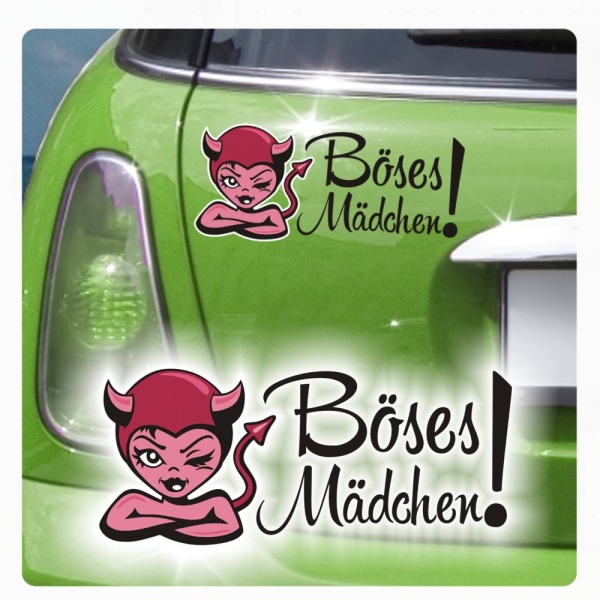 Böses Mädchen! Auto Aufkleber Teufelchen Teufel Sticker DA888