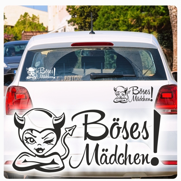 Autoaufkleber Böses Mädchen! Teufelchen Aufkleber Auto Aufkleber A2010
