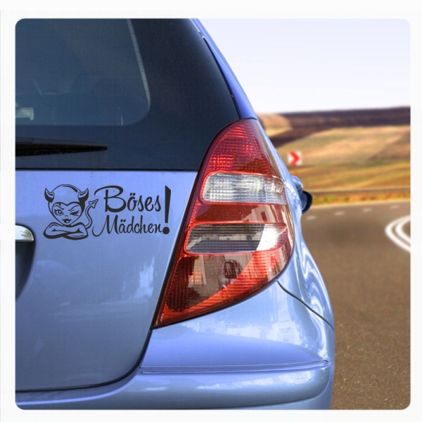 Autoaufkleber Böses Mädchen! Teufelchen Aufkleber Auto Aufkleber A2010