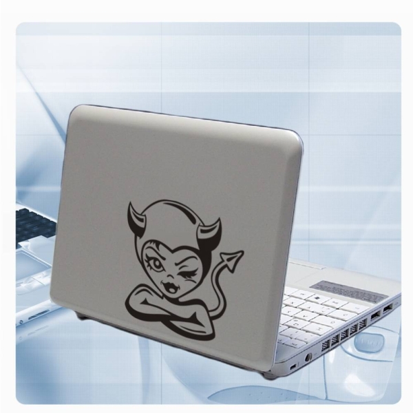 BAD Girl Teufel Laptop Aufkleber Notebook Netbook Tattoo Skin Teufelchen LT003