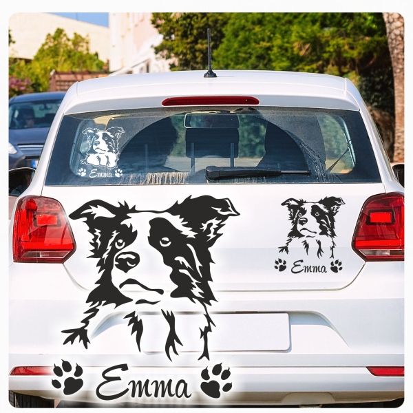 Border Colli Name Auto Aufkleber Autoaufkleber Hund A547