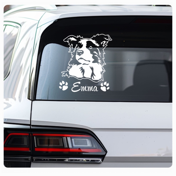 Border Colli Name Auto Aufkleber Autoaufkleber Hund A547