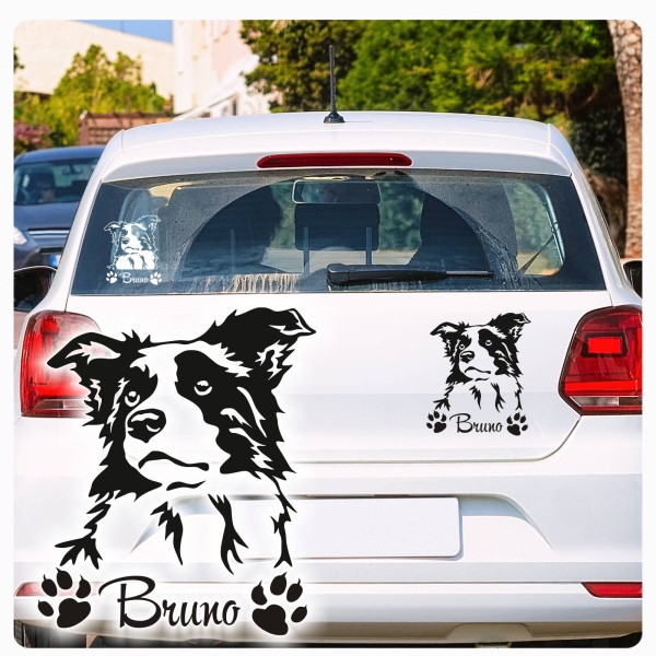 Border Collie Name Pfoten Autoaufkleber Auto Aufkleber Sticker A863