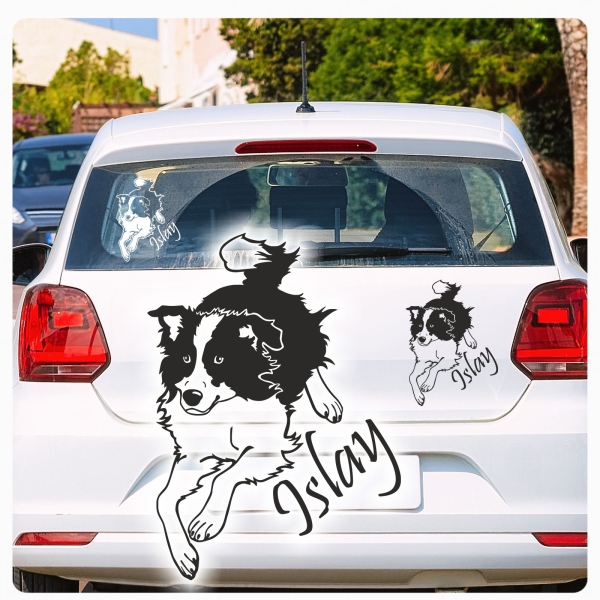 Border Collie Name Auto Aufkleber Autoaufkleber Sticker A1092