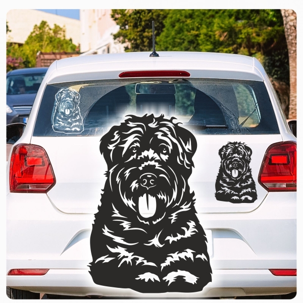 Auto Aufkleber Bouvier des Flandres Hund Pfoten Sticker A4199