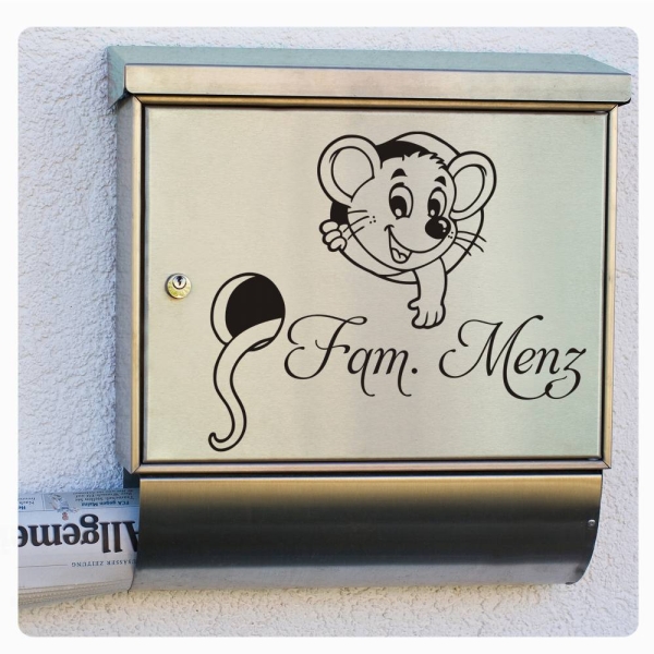Briefkastenaufkleber Maus Namen Aufkleber Sticker B011