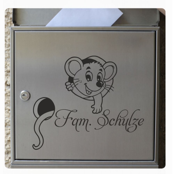 Briefkastenaufkleber Maus Namen Aufkleber Sticker B011