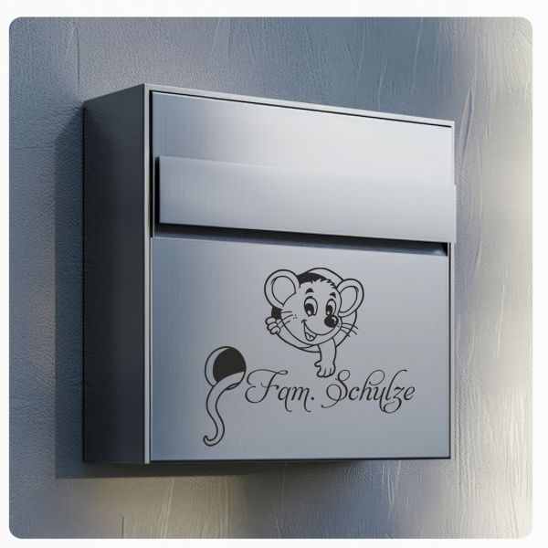 Briefkastenaufkleber Maus Namen Aufkleber Sticker B011
