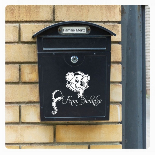 Briefkastenaufkleber Maus Namen Aufkleber Sticker B011