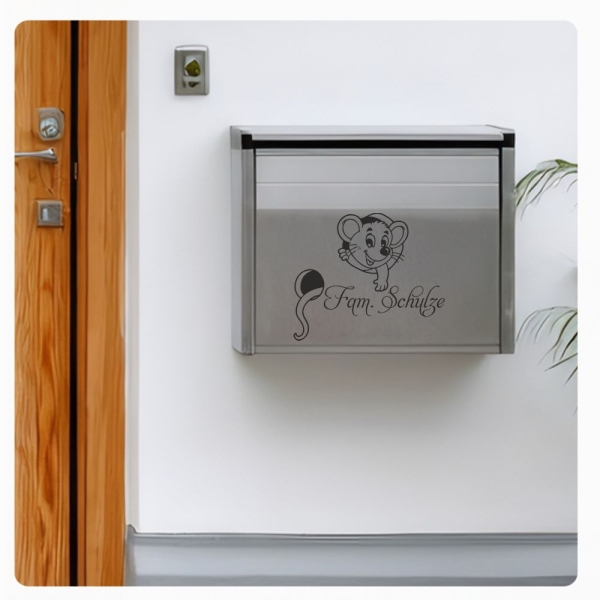Briefkastenaufkleber Maus Namen Aufkleber Sticker B011