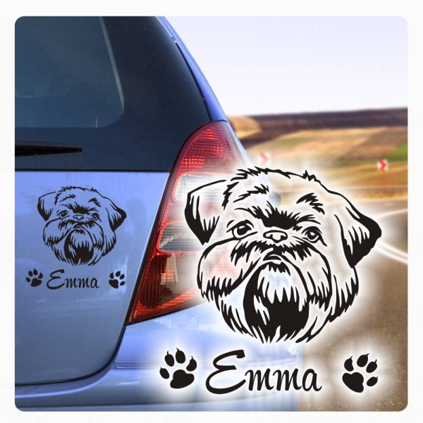 Hundeaufkleber Brüsseler Griffon Name Autoaufkleber Aufkleber Sticker A288