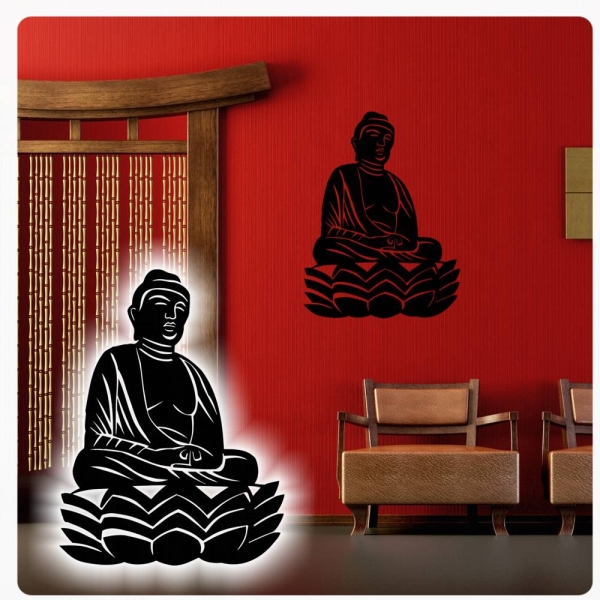 Buddha Asia Wandtattoo Wandaufkleber Badezimmer W175