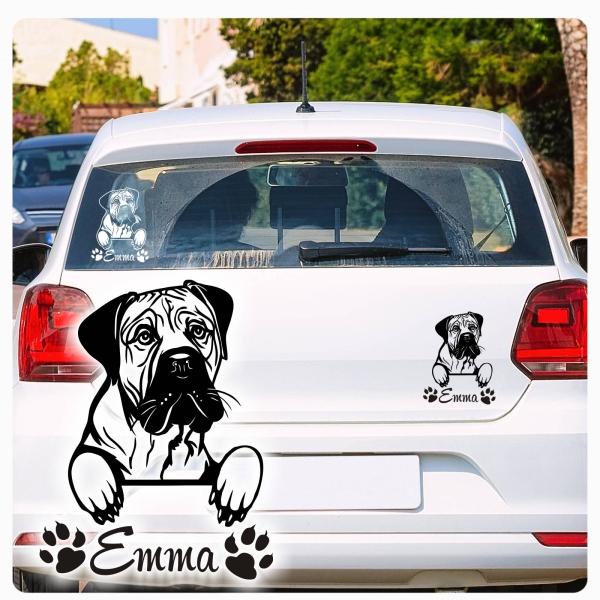 Bullmastiff Name Pfoten Autoaufkleber Auto Aufkleber Sticker A874