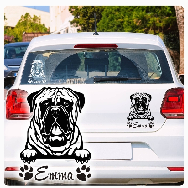 Bull Mastiff Bullmastiff Name Pfoten Autoaufkleber Auto Aufkleber Sticker A896