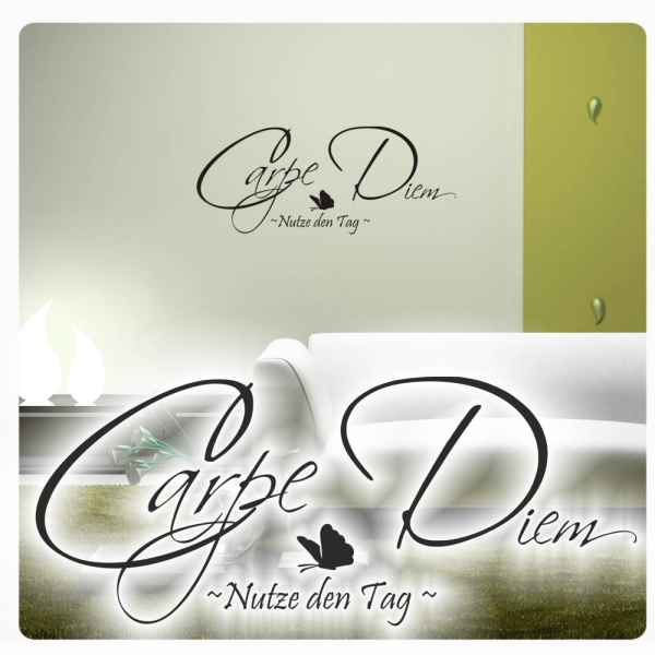 Carpe Diem Wandtattoo Nutze den Tag Wandaufkleber W825