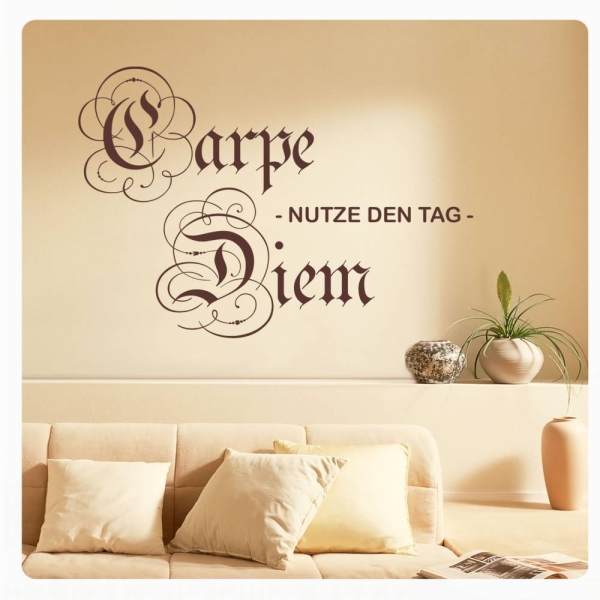 Carpe Diem Wandtattoo Nutze den Tag Wandaufkleber W918