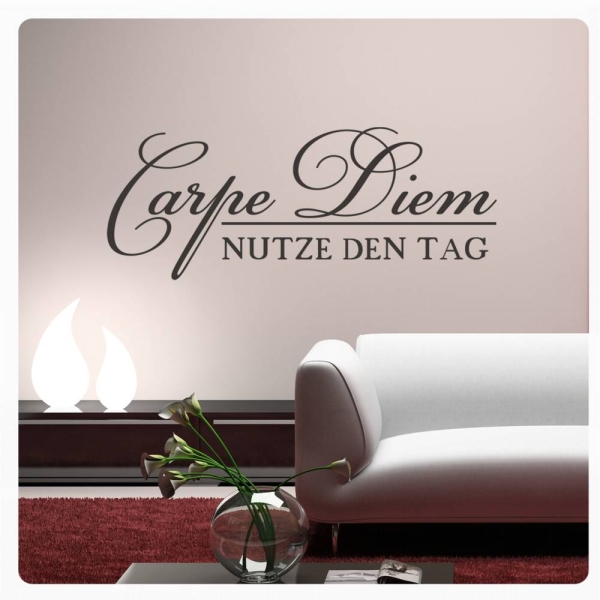 Carpe Diem Nutze den Tag Wandtattoo Wandaufkleber W1007