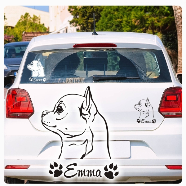 Chihuahua Name Pfoten Autoaufkleber Auto Aufkleber Sticker A873