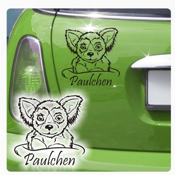 Auto Aufkleber Chihuahua Autoaufkleber Hund Name A1205