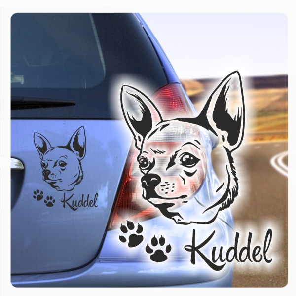 Auto Aufkleber Chihuahua Name Autoaufkleber Hund Hunde Sticker Pfoten A149