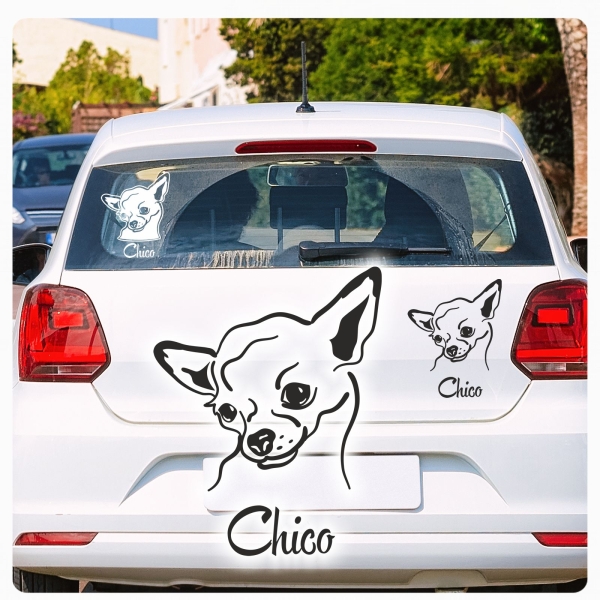 Auto Aufkleber Chihuahua Name Autoaufkleber Hund Pfoten Hundeaufkleber A3012