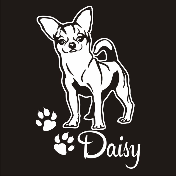 Auto Aufkleber Chihuahua Name Autoaufkleber Hund Hunde Sticker Pfoten A4069