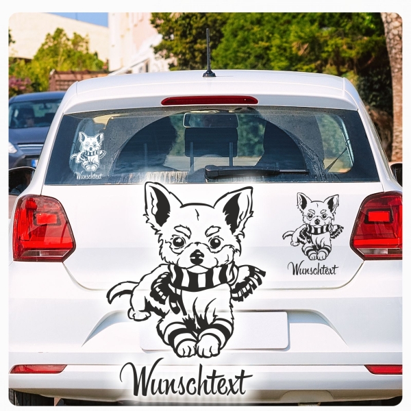Auto Aufkleber Chihuahua Wunschtext Autoaufkleber Hunde A3042
