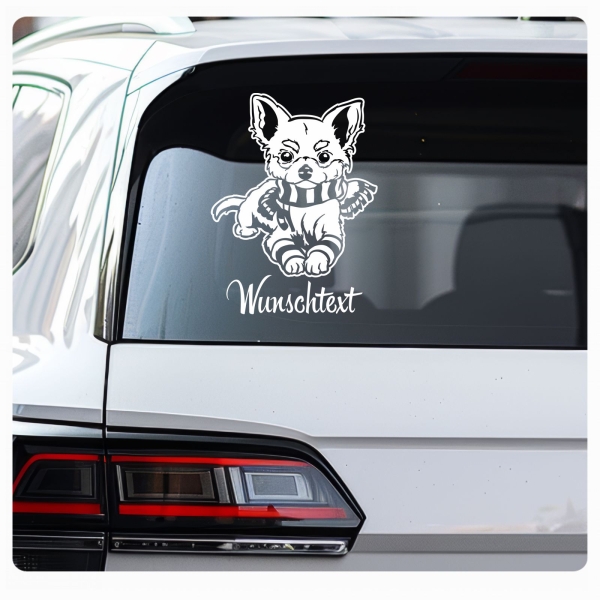 Auto Aufkleber Chihuahua Wunschtext Autoaufkleber Hunde A3042