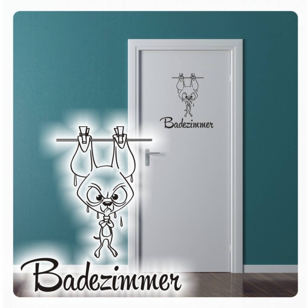 Badezimmer Türaufkleber Wandtattoo Chihuahua FUN Lustig T120