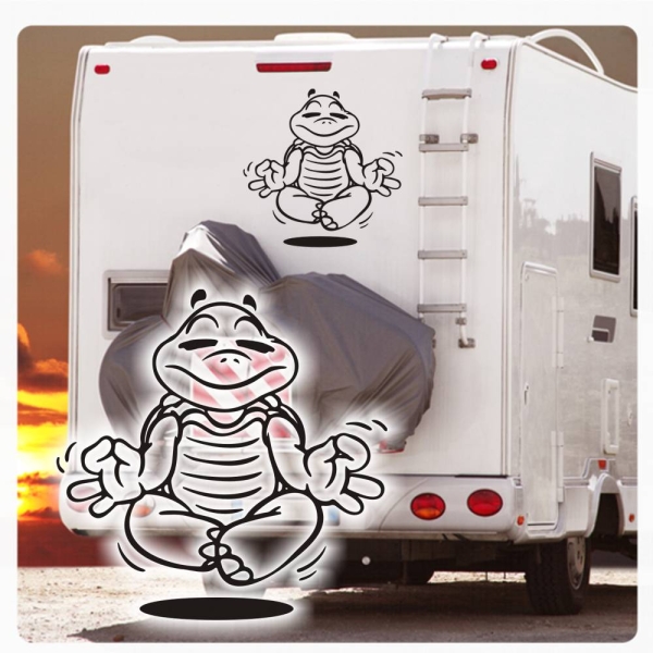 Chillkröte Schildkröte Chillen Yoga Wohnmobil Aufkleber Wohnwagen Sticker WoMo285